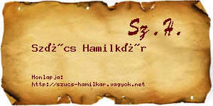 Szűcs Hamilkár névjegykártya